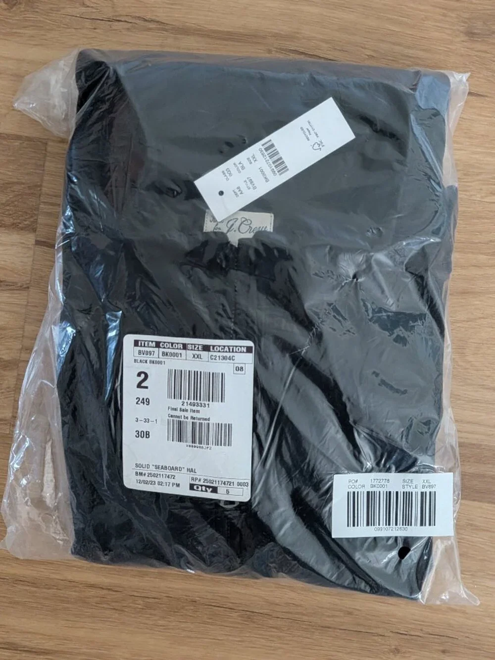 NWT J.Crew XXL Black Quarter Zip Fleece Pullover Sweater